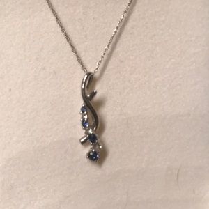 Genuine diamond and sapphire necklace
